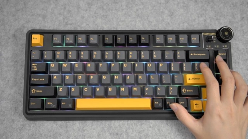 TECLADO AULA F75 INALAMBRICO RGB NEGRO INGLE S - 1