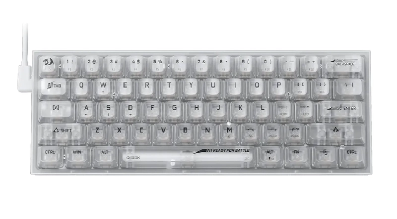 TECLADO REDRAGON FIZZ RGB K617CT TRANSPARENTE INGLE S - 1
