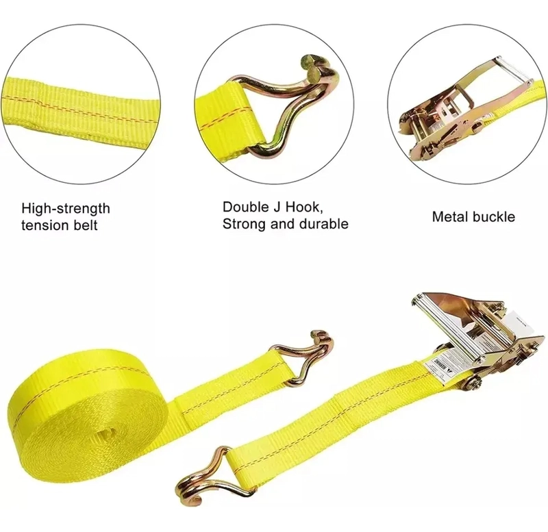 ESLINGA DE AMARRE 9MTS RATCHET LIMITE DE CARGA 5000 KG AMARILLO - 1