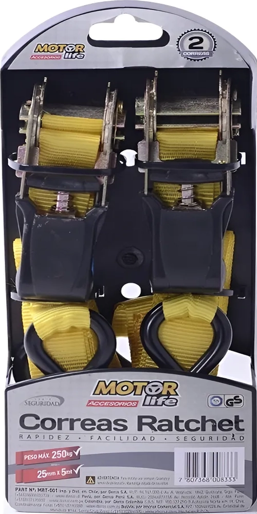 ESLINGA CORREA RATCHET MOTORLIFE 2 CORREAS 5 MT - 2