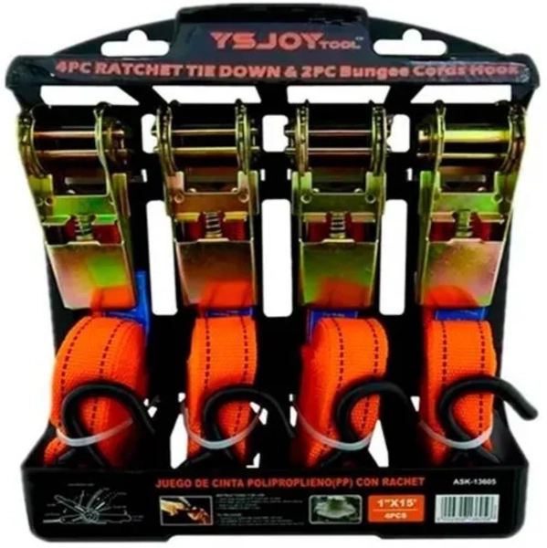 SET JUEGO ESLINGAS CINTA CORREAS DE AMARRE 4 PIEZAS - 3