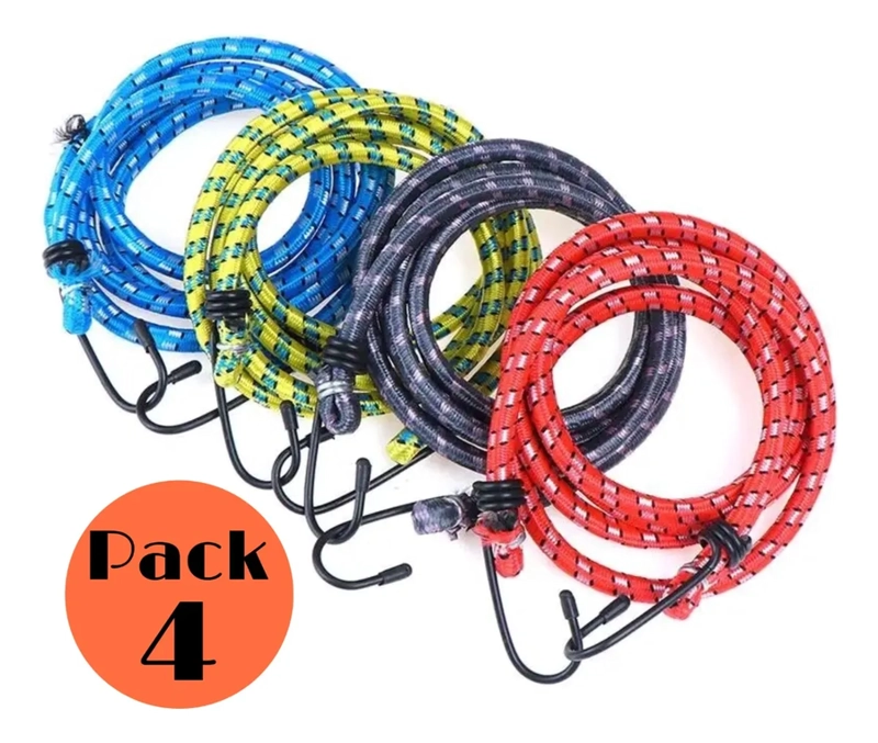 SET DE 4 CUERDAS ELASTICAS ESLINGA AMARRE PULPO 1,68 - 1