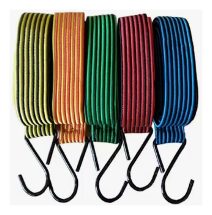 SET DE 6 CUERDAS ELASTICAS AMARRA CARGA 1.5M ESLINGA PULPO SURTIDOS - 1
