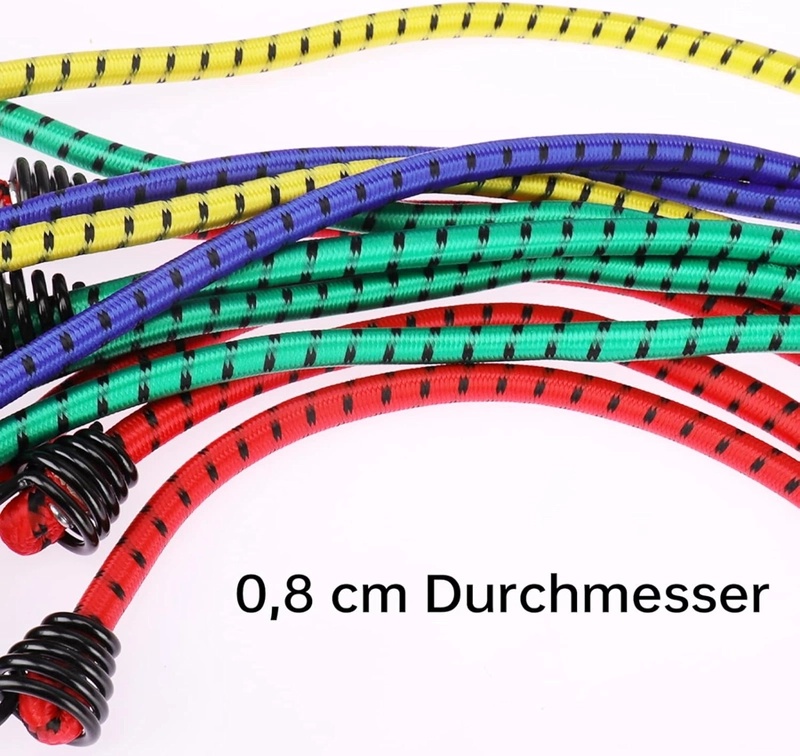 PACK 8 CUERDAS ELASTICAS ESLINGA PULPO AMARRE 30CM X 4MM MULTICOLOR - 4