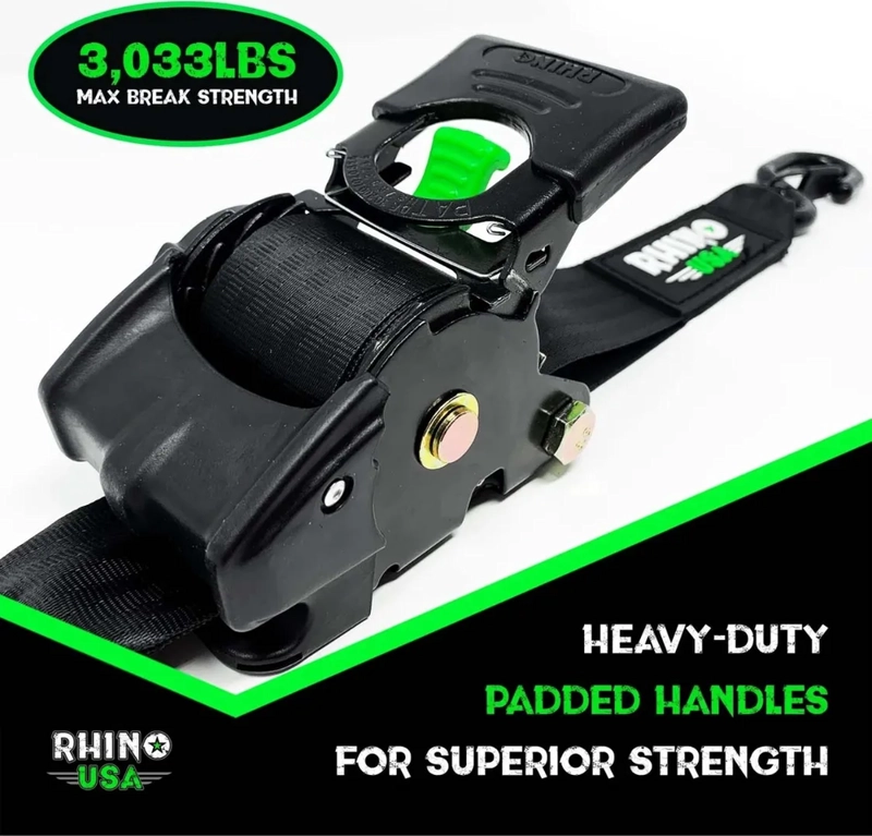 PACK X 2 CORREAS DE AMARRE HEAVY DUTY 5 CM X 305 CM RHINOUSA NEGRO - 7