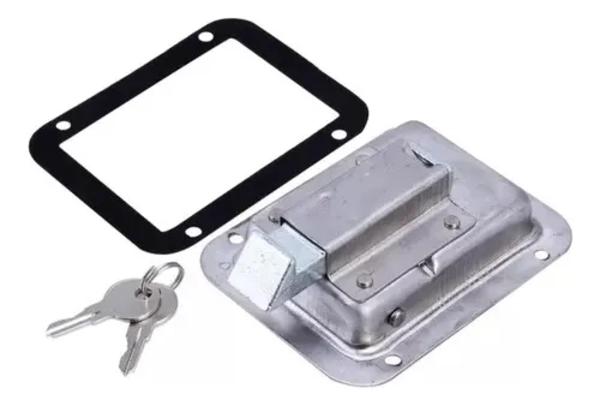 CHAPA INOX CON LLAVE CAMPER - CARRO DE ARRASTRE - REMOLQUE - 1