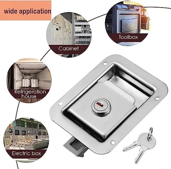 CHAPA INOX CON LLAVE CAMPER - CARRO DE ARRASTRE - REMOLQUE - 3