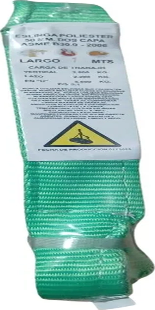 ESLINGA PLANA 50MM 2CAPAS 1.5METROS 2800 KILOS IMPORTADA - 3