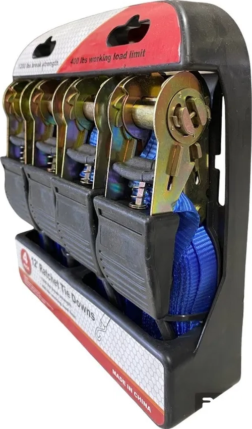 4 ESLINGAS DE AMARRE RATCHET REATA 550KG 12 PULGADAS - 1