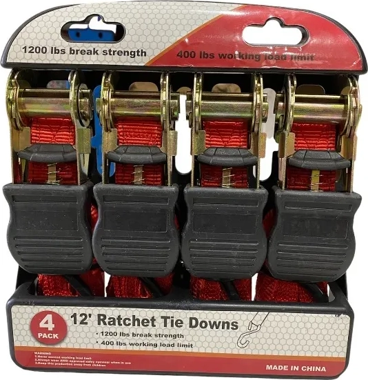 4 ESLINGAS DE AMARRE RATCHET REATA 550KG 12 PULGADAS - 2
