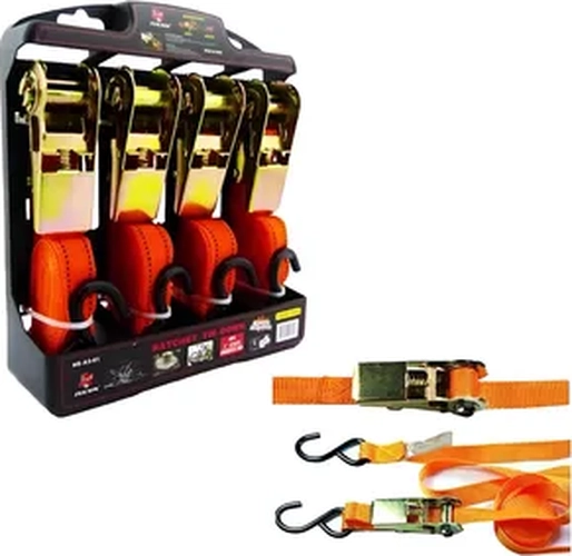 LINGA O ESLINGA DE AMARRE AUTO 4 PCS LARGO 4.5M ANCHO: 2.5CM - 1