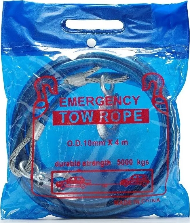 CABLE DE REMOLQUE AUTO ACERO 3000KGS 8MM X 4M - 4