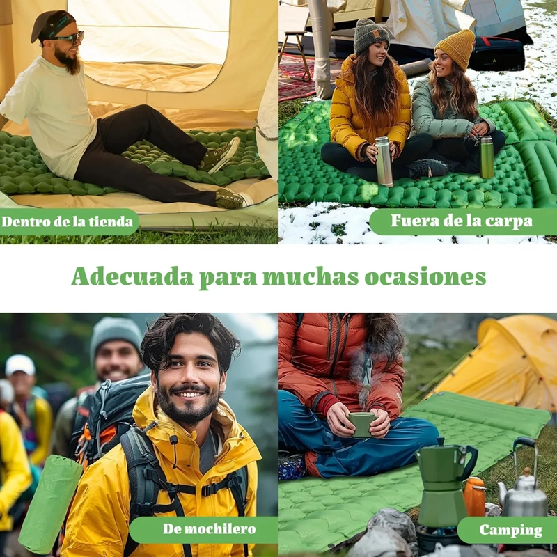 INFLABLE COLCHONETA CAMPING INDIVIDUAL CON BOMBA DE PIE - 4