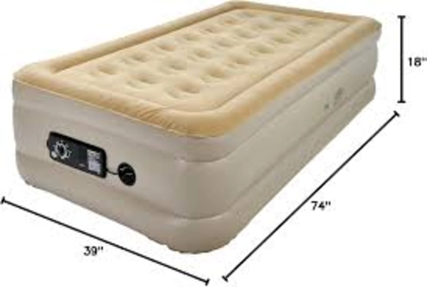 COLCHON INFLABLE ELECTRICO PLAZA Y MEDIA OVERFIT BOMBA PORTATIL DE INFLADO 190 X 100 CM BEIGE - 2