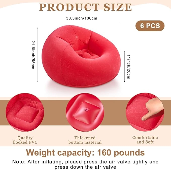SILLON INFLABLE 110X110X85 CM + INFLADOR ELECTRICO PORTATIL - 2