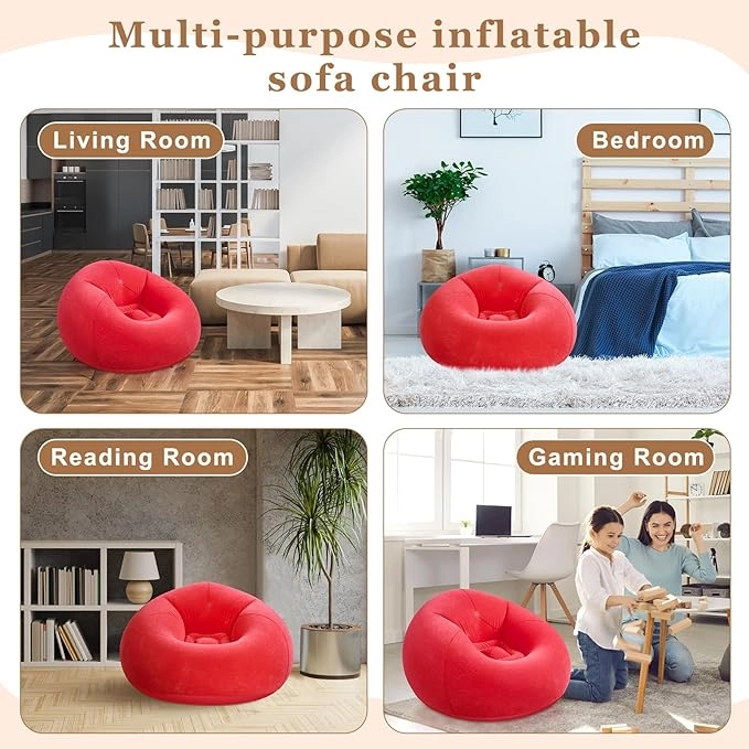 SILLON INFLABLE 110X110X85 CM + INFLADOR ELECTRICO PORTATIL - 4