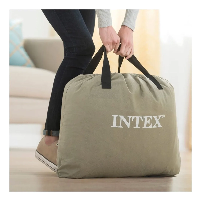 COLCHON INFLABLE INTEX TWIN 1 PZA. DURA-BEAM CON INF. ELE CT. AZUL MARINO - 2