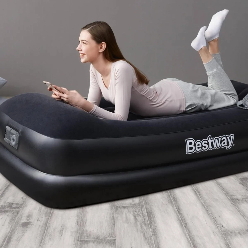 COLCHON ELE CTRICO INFLABLE 1 PLAZA BESTWAY COLOR NEGRO - 6