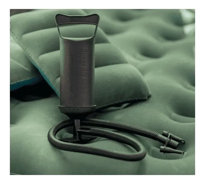 COLCHON INFLABLE DOBLE KLIMBER + INFLADOR + 2 ALMOHADAS VERDE - 1