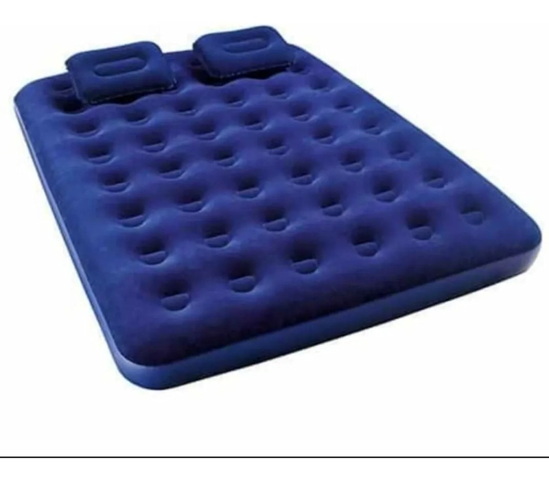 COLCHON INFLABLE 2 PLAZAS QUEEN + INFLADOR + ALMOHADAS , ENV AZUL - 1