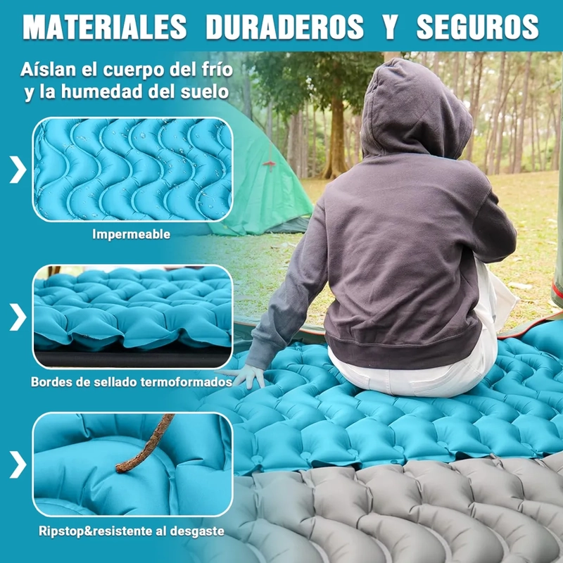 COLCHON HINCHABLE PORTATIL PARA CAMPING AL AIRE LIBRE - 2