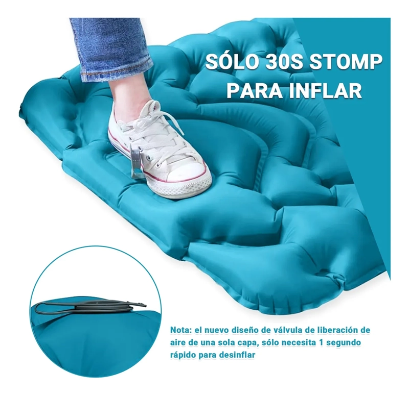 COLCHON HINCHABLE PORTATIL PARA CAMPING AL AIRE LIBRE - 6