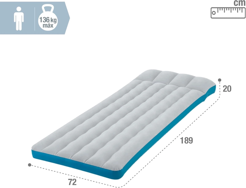 COLCHONETA INFLABLE CAMPING INTEX 67X184X17CM 1 PLAZA MM - 4