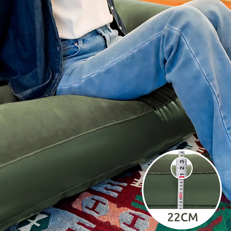 COLCHON INFLABLE INDIVIDUAL 1 PLAZA CON ALMOHADA Y INFLADOR VIDITA COLOR VERDE - 2