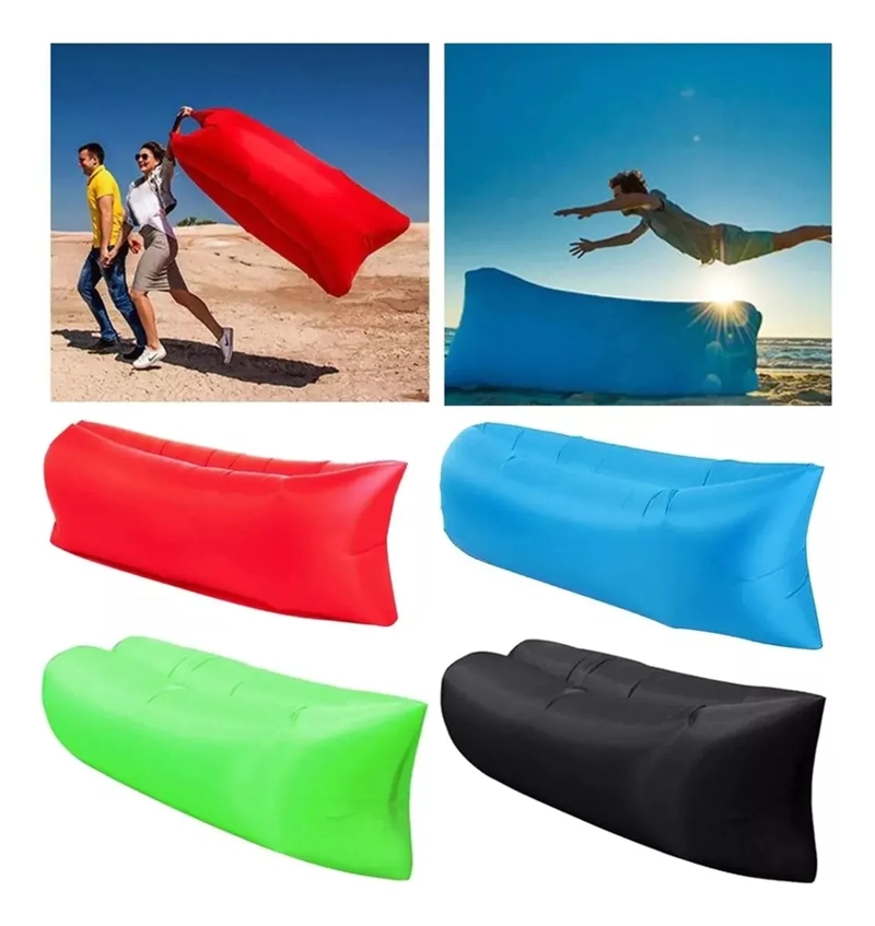COLCHON INFLABLE SOFA SILLON INFLABLE TUMBONA VERDE.NEGRO.CELESTE.VIOLETA.ROJO - 3