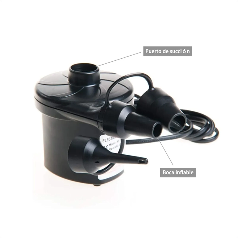 INFLADOR ELE CTRICO MULTIFUNCIONAL PARA 220V NEGRO SH-196 - 2
