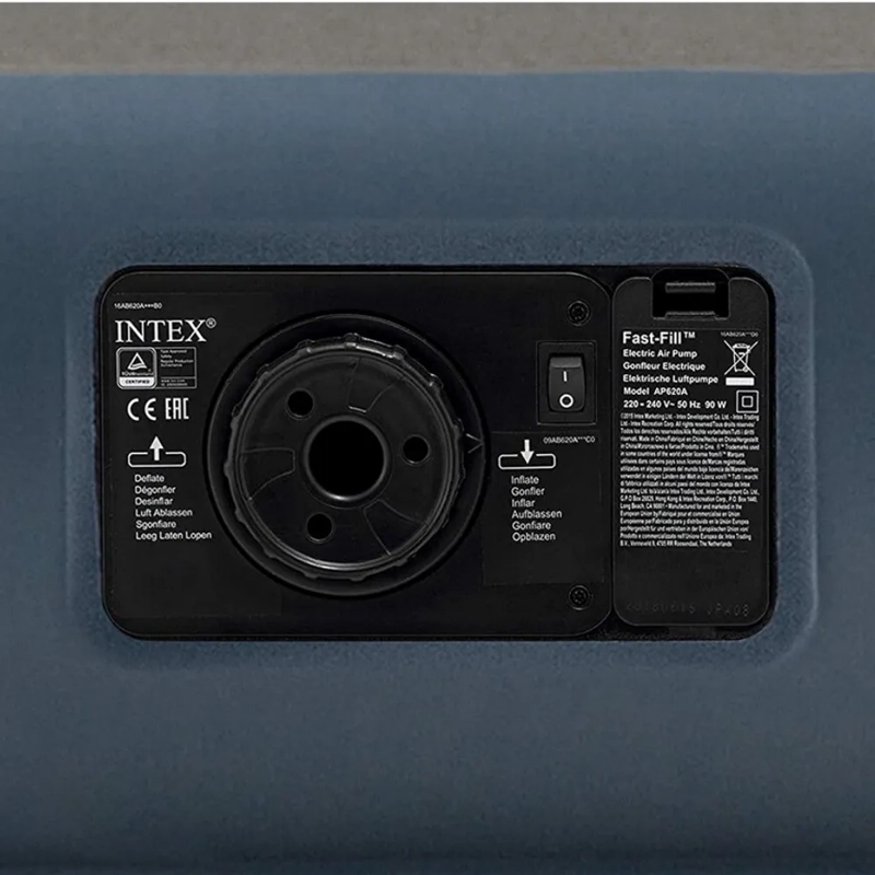 COLCHON INFLABLE ELE CTRICO INTEX 1,5 PLAZAS GREY / BAMO GRIS CLARO - 4