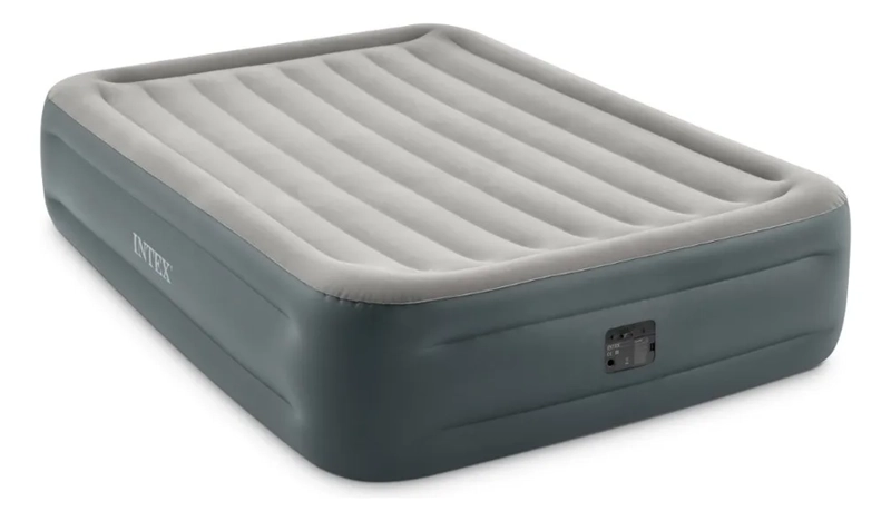 COLCHON ELE CTRICO INFLABLE DURA-BEAM 152X203X46 CM GDE INTEX COLOR GRIS - 1