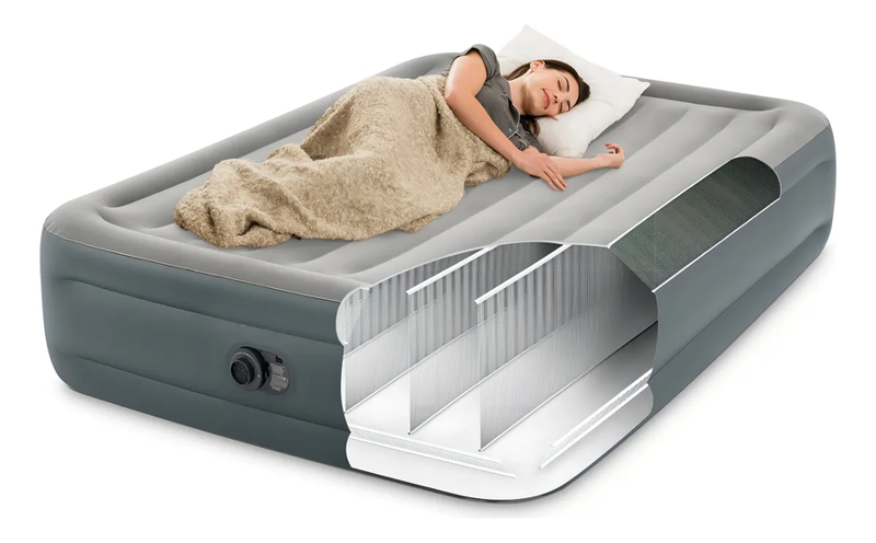 COLCHON ELE CTRICO INFLABLE DURA-BEAM 152X203X46 CM GDE INTEX COLOR GRIS - 3
