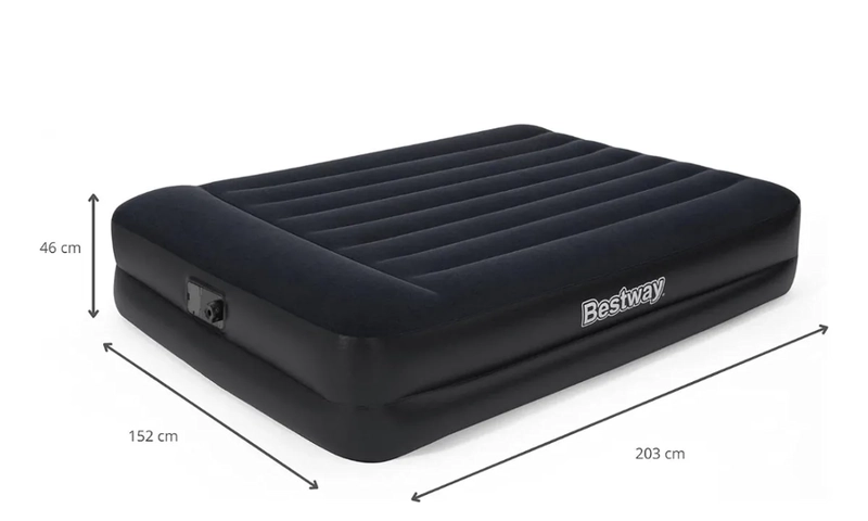COLCHON INFLABLE SOMMIER 2 PLAZAS PREMIUM MODELO 220V INCORP COLOR NEGRO - 1