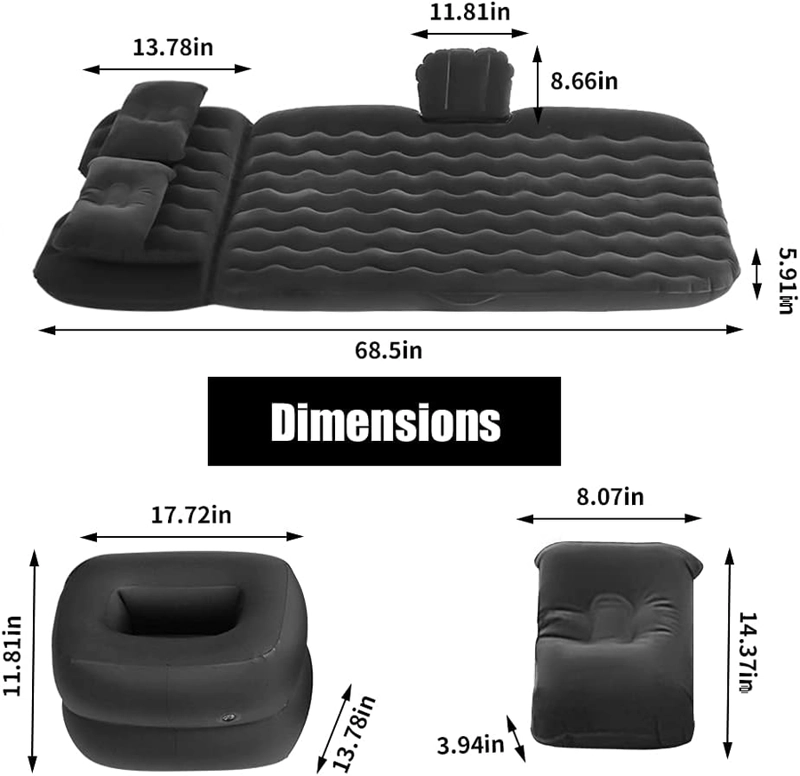 COLCHON INFLABLE ASIENTO TRASERO AUTO + COMPRESOR DE AIRE - 2