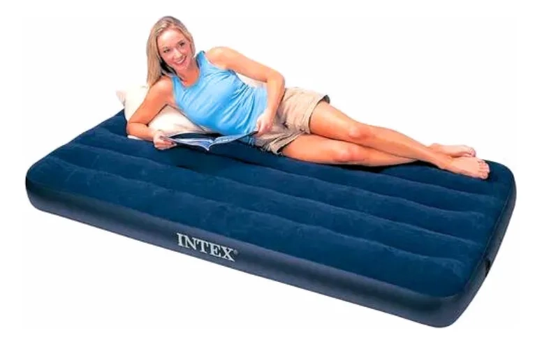 COLCHON INFLABLE MARCA INTEX 1/5 PLAZA Y MEDIA 99X 191X 25CM AZUL - 3