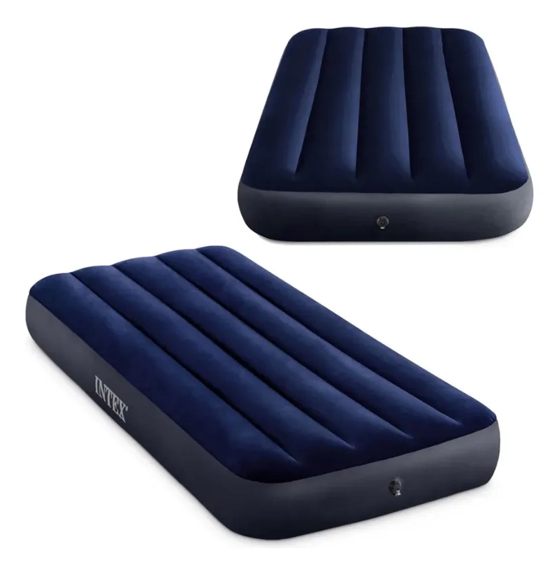 COLCHON INFLABLE MARCA INTEX 1/5 PLAZA Y MEDIA 99X 191X 25CM AZUL - 4