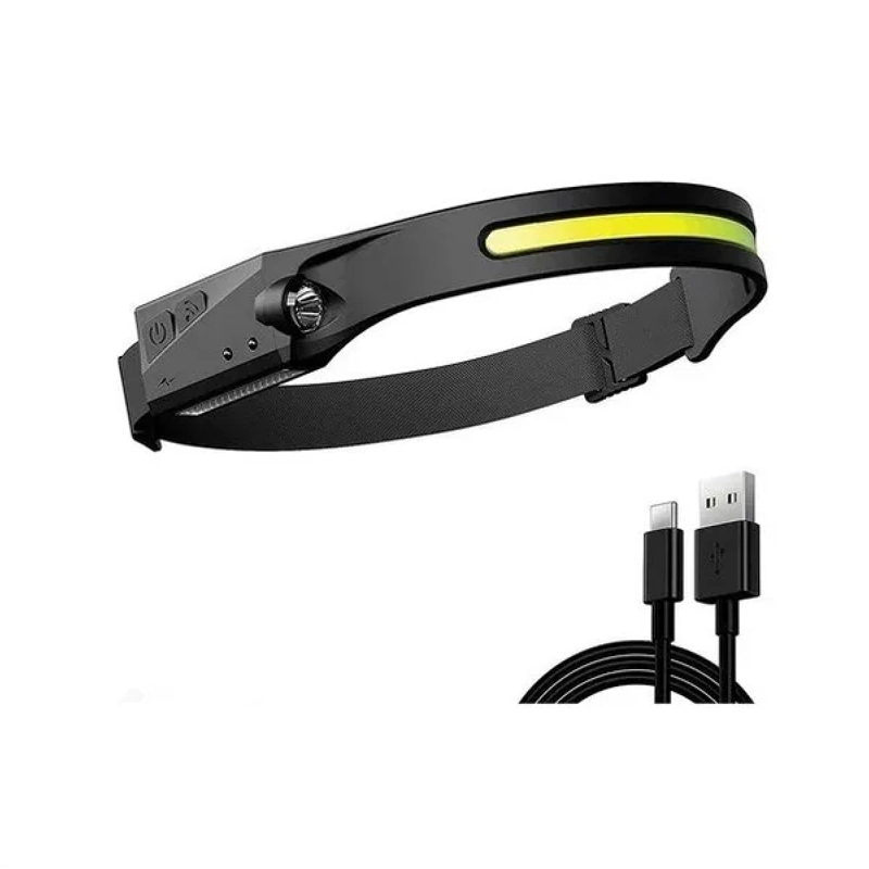 LINTERNA CINTILLO CON SENSOR PARA USO FRONTAL CABEZA 1 TIRA BLANCO NEGRO - 1