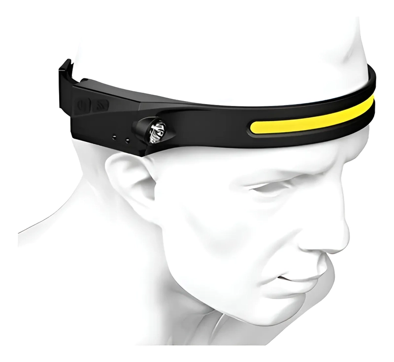 LINTERNA CINTILLO CON SENSOR PARA USO FRONTAL CABEZA 1 TIRA BLANCO NEGRO - 1
