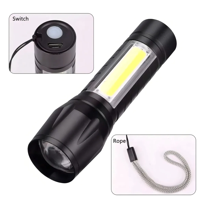 MINI LINTERNA TACTICA CAMPING PORTATIL RECARGABLE USB MARINSHOP LINTERNA TACTICA MINI 4000LM - 1