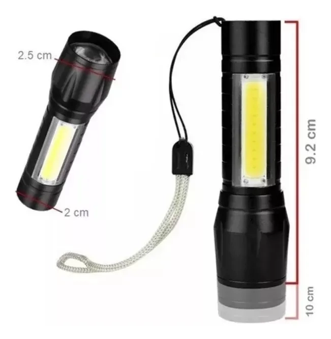 MINI LINTERNA RECARGABLE USB DE BOLSILLO BLANCO NEGRO - 2