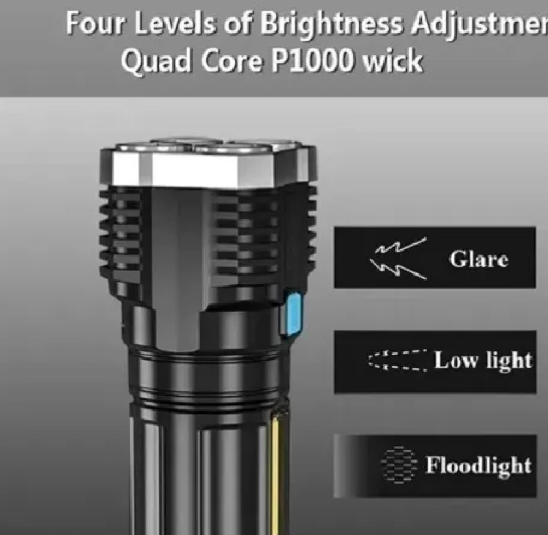 LINTERNA LED USB RECARGABLE FOCO CAMPING 4 FOCOS COB LED - 2