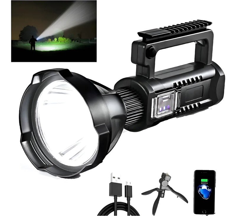 LINTERNA LED LARGO ALCANCE 600 METROS USB TRIPODE LED W590 COLOR DE LA ...