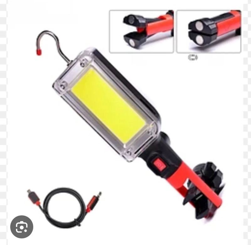 LINTERNA LED PORTATIL LINTERNA MECANICO CON GANCHO COLGAR BLANCO ROJO - 1