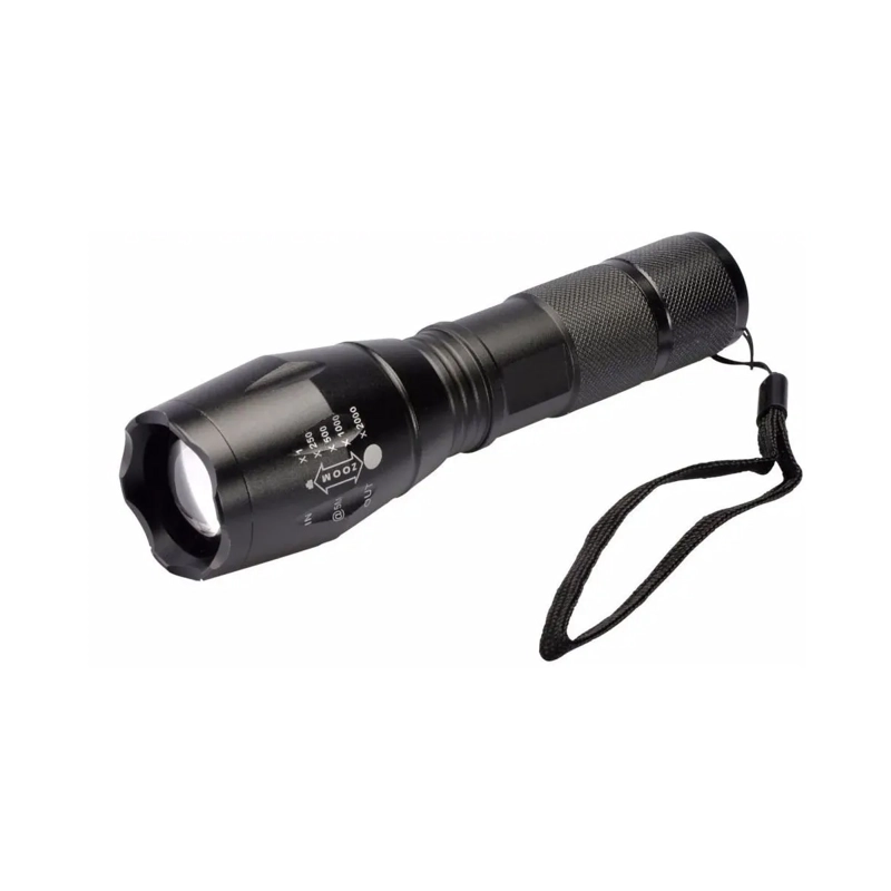 LINTERNA TACTICA RECARGABLE ZOOM T6 6000 LM BLANCO NEGRO - 1