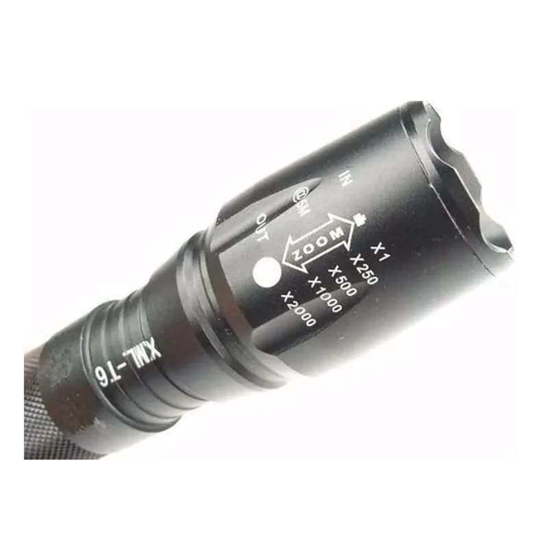 LINTERNA TACTICA RECARGABLE ZOOM T6 6000 LM BLANCO NEGRO - 2