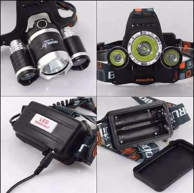 X3 LINTERNA CABEZA FRONTAL CINTILLO LUZ TRASERA T6 - 4
