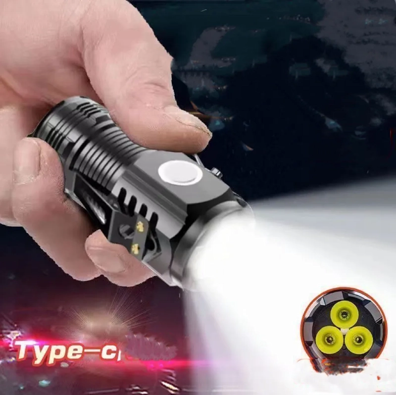 LINTERNA TACTICA RECARGABLE DE LARGA DISTANCIA LED NEGRO - 3