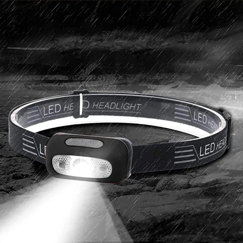 LINTERNA FRONTAL LED BRILLANTE LUZ CABEZA CON SENSOR BLANCO - 1
