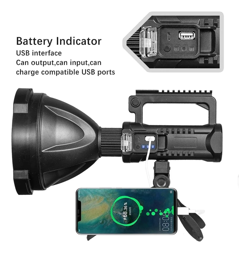 LINTERNA LED W591 MULTIFUNCIONAL RECARGABLE TACTICA CON BASE - 3
